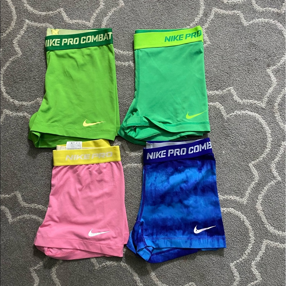 4 Pairs of Nike Pro Compression Shorts Medium